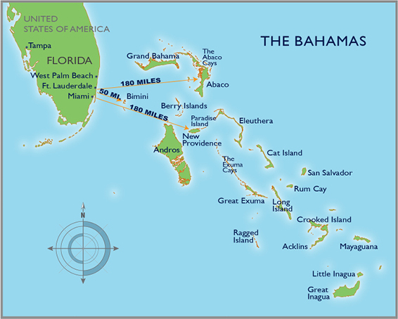 نقشه جزایر باهاما